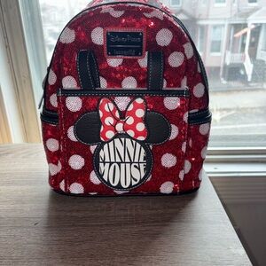 Loungefly Red and White Minnie Mouse Polka Dot Backpack
